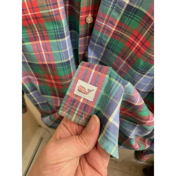 Vineyard Vines Men's Multi Color Plaid Cotton Dress Shirt Xl $178 - Picture 7 of 12